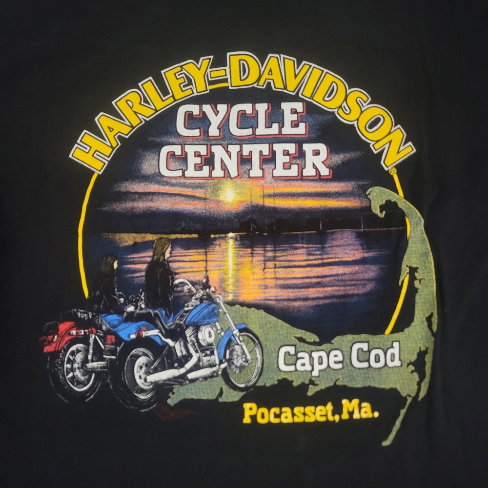 Vintage 1986 Harley-Davidson Cape Cod Pocasset MA Shirt Size L Single Stitch